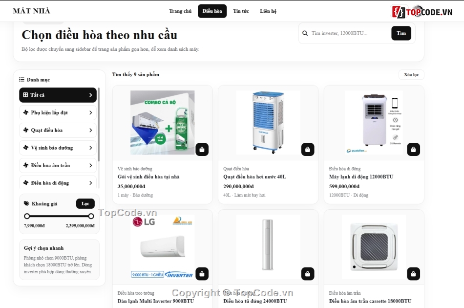 điều hòa,website bán điều hòa,bán